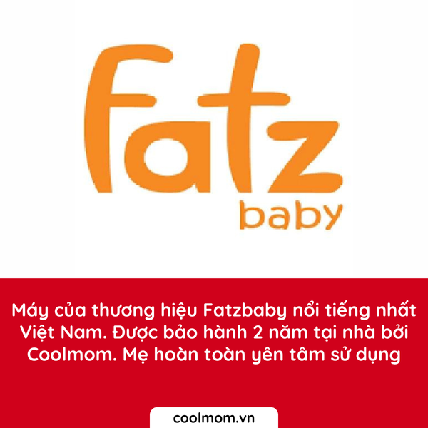 Máy của thương hiệu Fatzbaby nổi tiếng nhất Việt Nam. Được bảo hành 2 năm tại nhà bởi Coolmom. Mẹ hoàn toàn yên tâm sử dụng