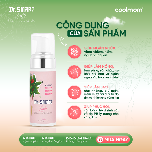 Công dụng của Dung dịch vệ sinh phụ nữ cao cấp DR. SMART LADY