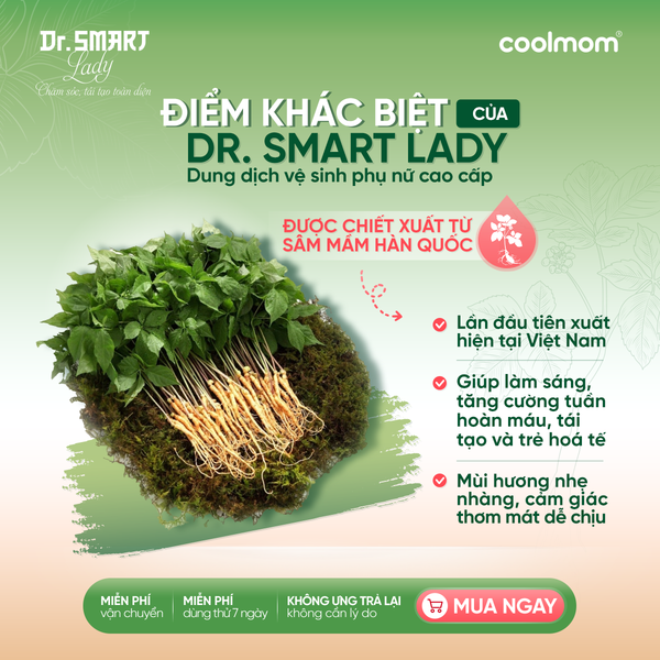 Dung dịch vệ sinh phụ nữ cao cấp DR. SMART LADY được chiết xuất từ sâm mầm Hàn Quốc, tạo nên điểm nhất khác biệt của sản phẩm