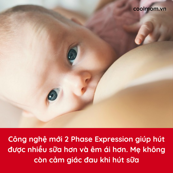 Công nghệ mới 2 Phase Expression giúp hút được nhiều sữa hơn và êm ái hơn. Mẹ không còn cảm giác đau khi hút sữa