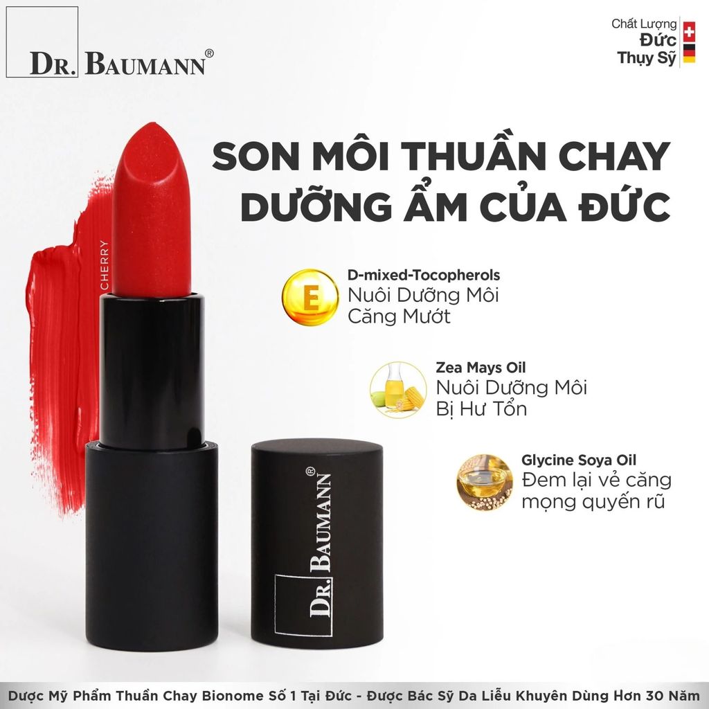 Son thuần chay có chì không, có lành tính cho môi không? – Dr. Baumann VN