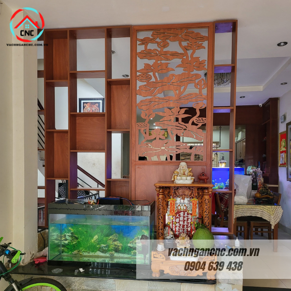 Vách ngăn cnc hoa sen mdf – giải pháp tinh tế cho không gian phòng khách