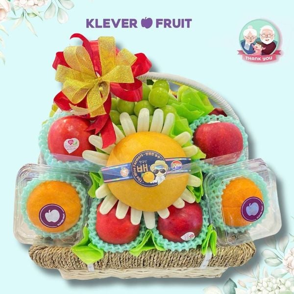 Lẵng Quà Trái Cây Tone Cam Đỏ Cảm Ơn - Klever Fruit