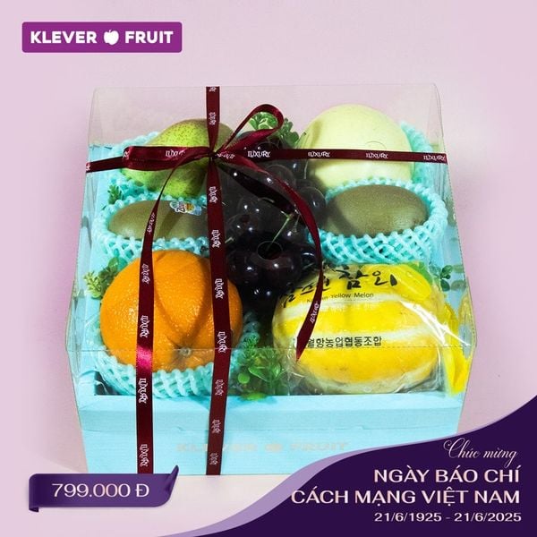 Hộp Quà Báo Chí Việt Nam 21/6 - 799k: Tinh Hoa Trái Cây Nhập Khẩu Từ Klever Fruit