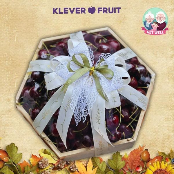 Khay Gỗ Lục Giác Cherry Quà Tặng Chúc Sức Khỏe Ông Bà