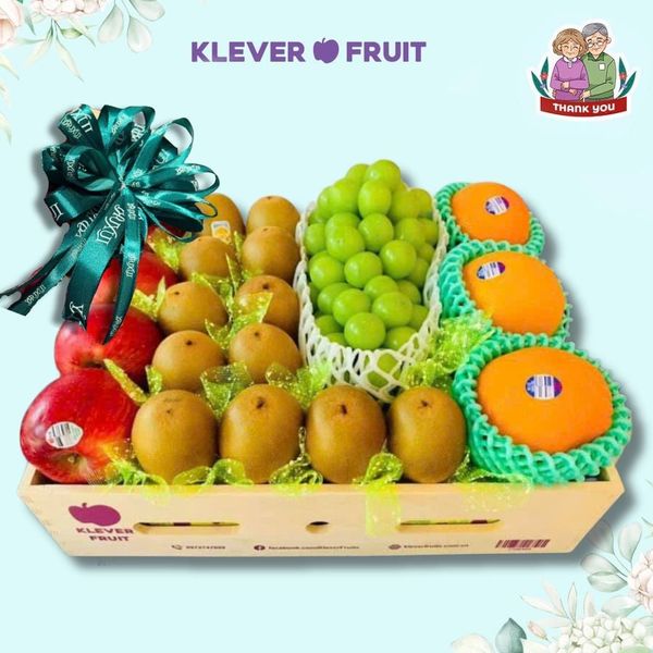 Hộp Quà Nho Sữa Shine Muscat Hàn Quốc Mix Trái Cây Nhập Khẩu - Lời Cảm Ơn Chân Thành Đến Bố Mẹ