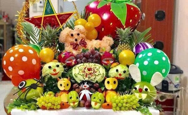 mâm ngũ quả trung thu đơn giản cho học sinh