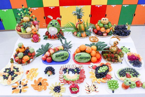 mâm ngũ quả trung thu đơn giản cho học sinh