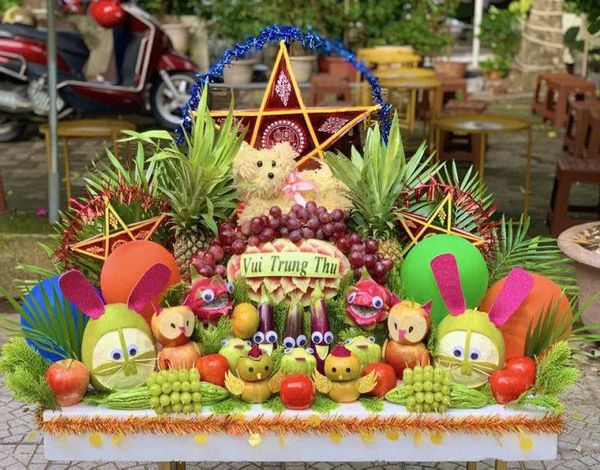 mâm ngũ quả trung thu đơn giản cho học sinh