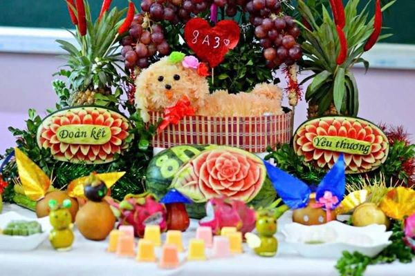 mâm ngũ quả trung thu đơn giản cho học sinh