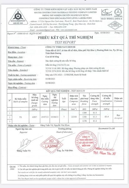 Chứng nhận con kê bê tông đạt chuẩn