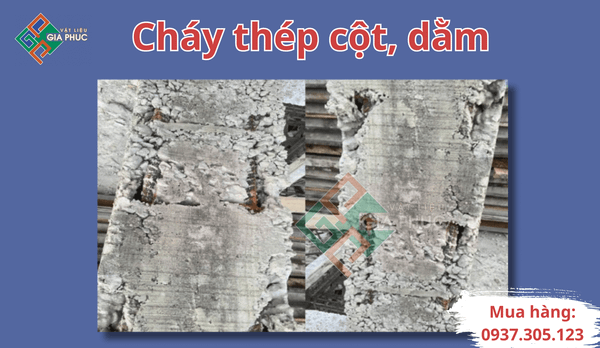 Cháy thép khi không dùng con kê bê tông