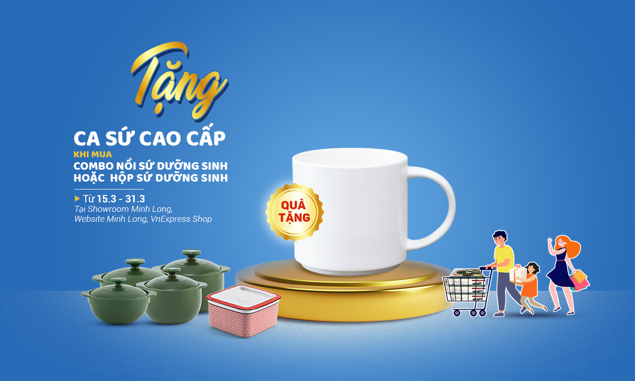 Nhận ngay ca sứ cao cấp khi mua combo nồi sứ, hộp sứ dưỡng sinh