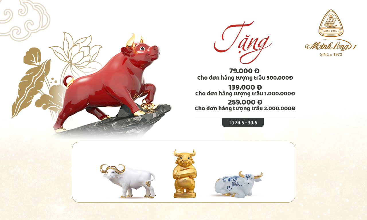 Mua tượng trâu Minh Long, nhận ngay ưu đãi hấp dẫn!