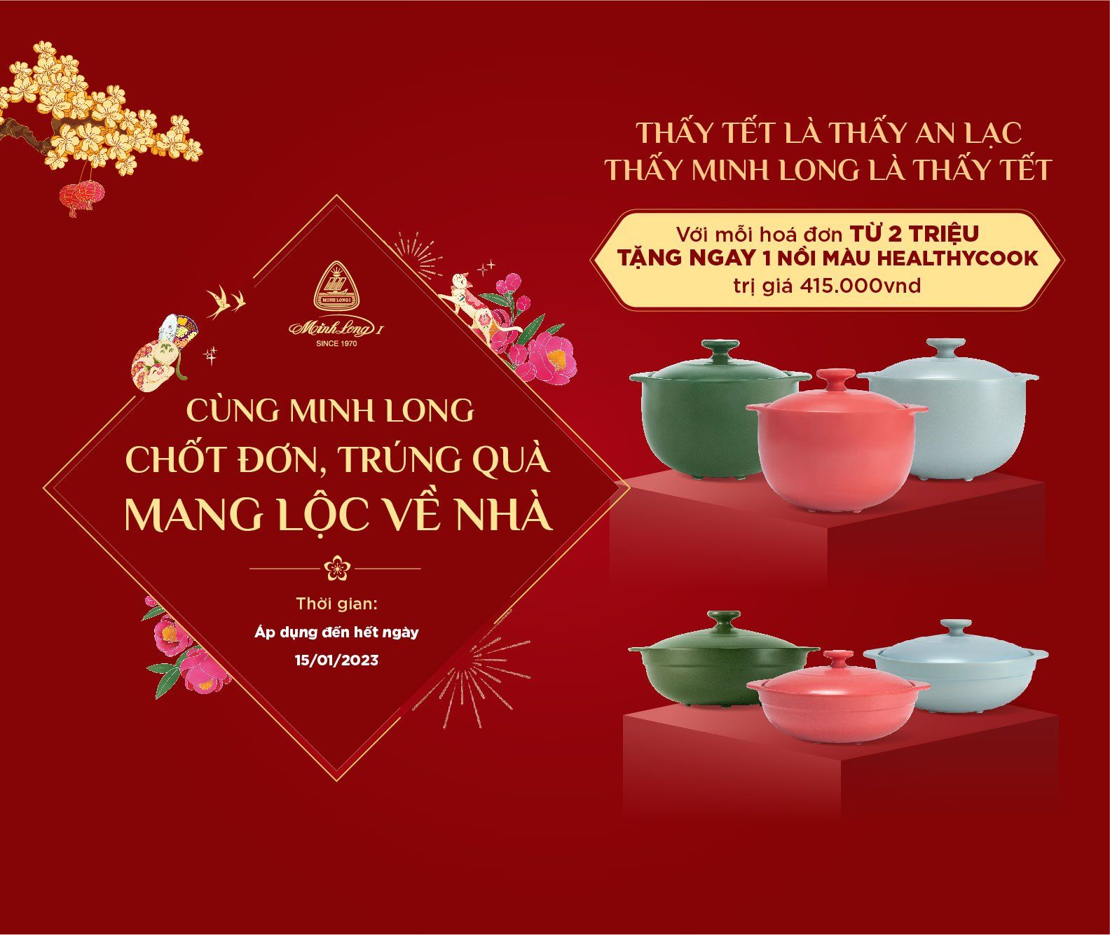 Ưu đãi lớn nhất năm tại hệ thống showroom Minh Long I trên toàn quốc