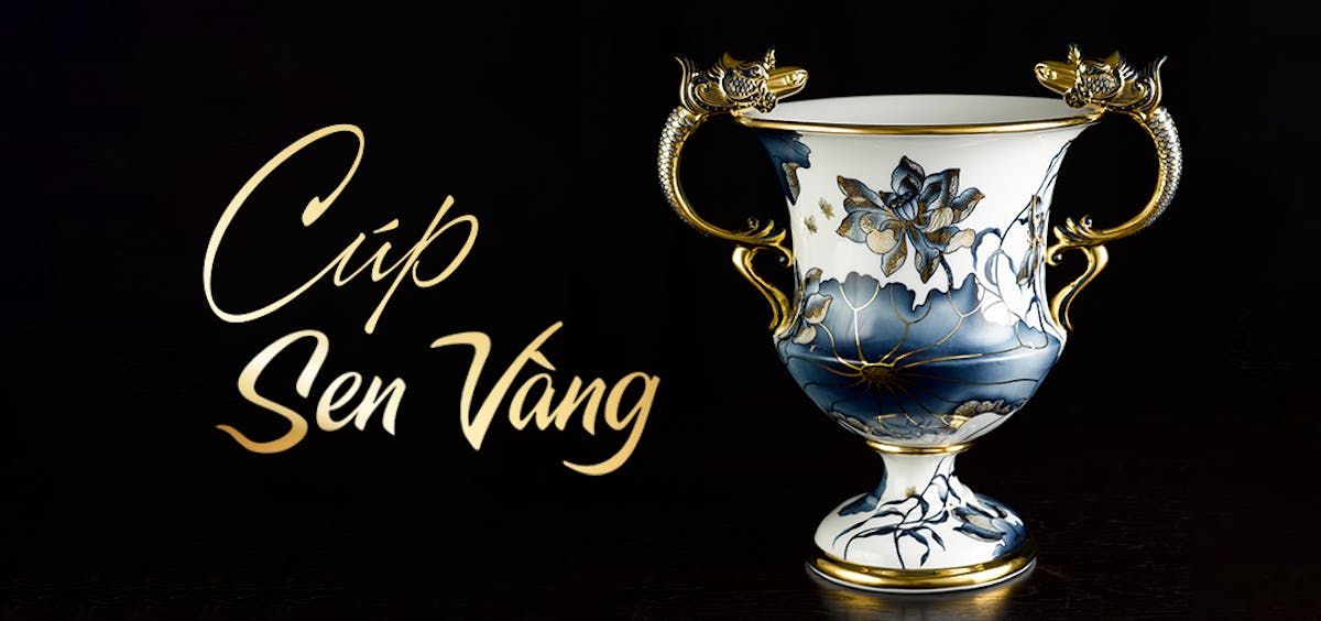 Cúp Sen Vàng Minh Long - chiếc cúp bằng sứ liền khối lớn nhất