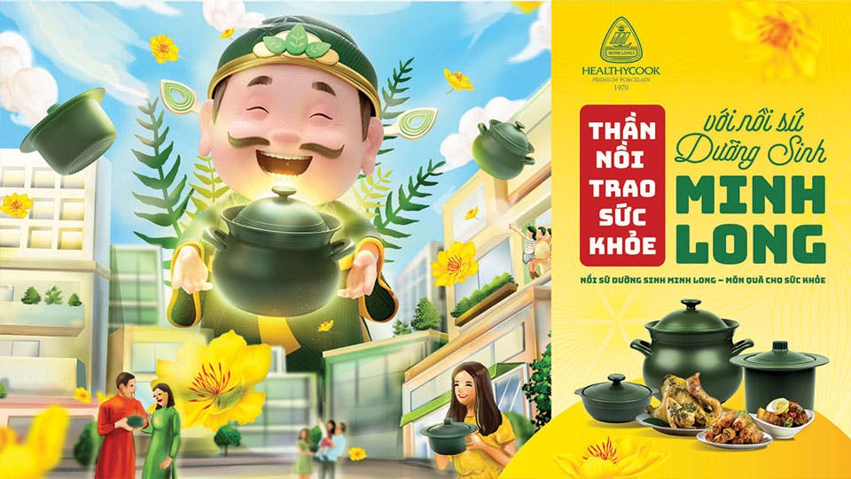 Tết trao sức khỏe với Nồi sứ dưỡng sinh Minh Long