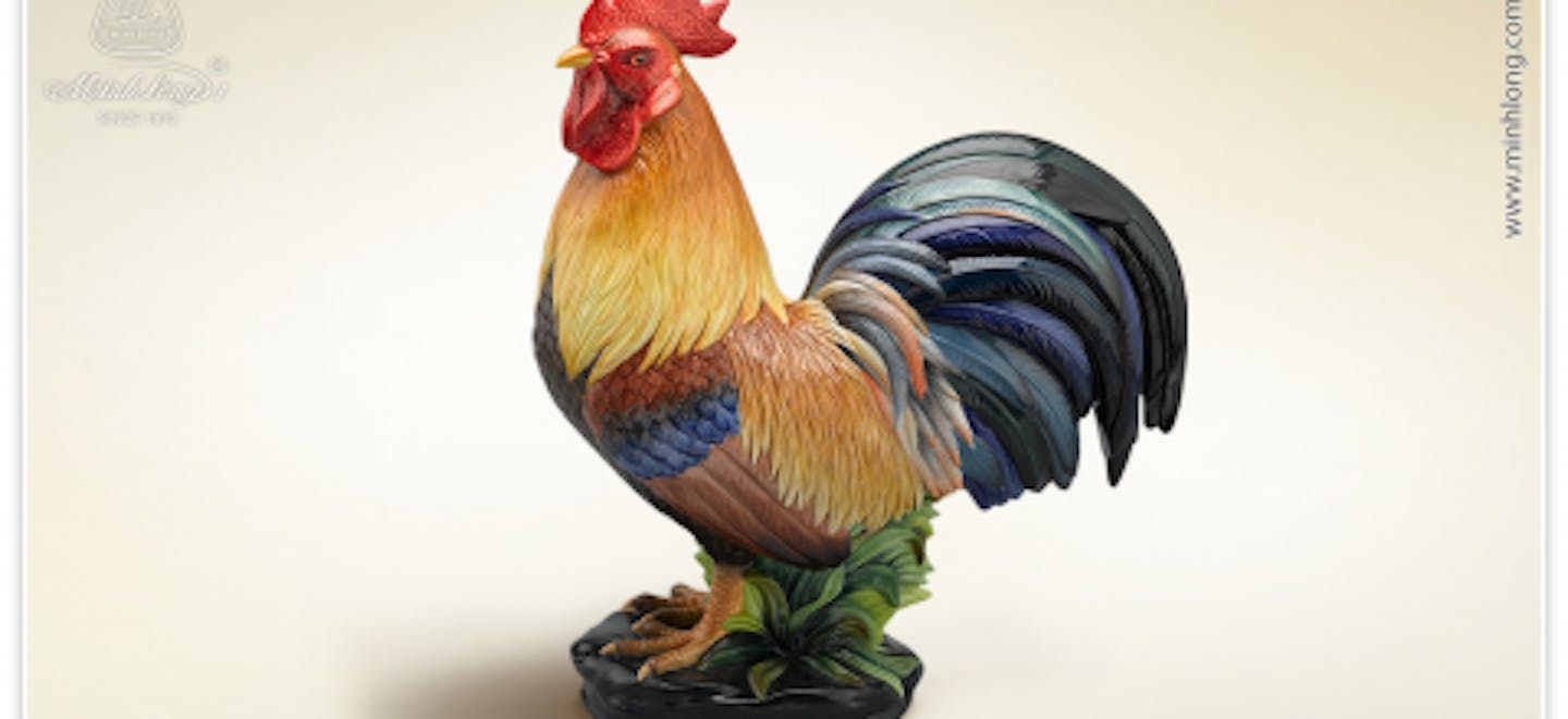 Đột phá màu trên sứ: Tượng Đại cát – an gia mừng xuân Đinh Dậu