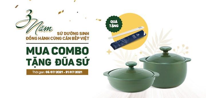 Sinh nhật Sứ dưỡng sinh: Mua combo nồi, nhận ngay đũa sứ!