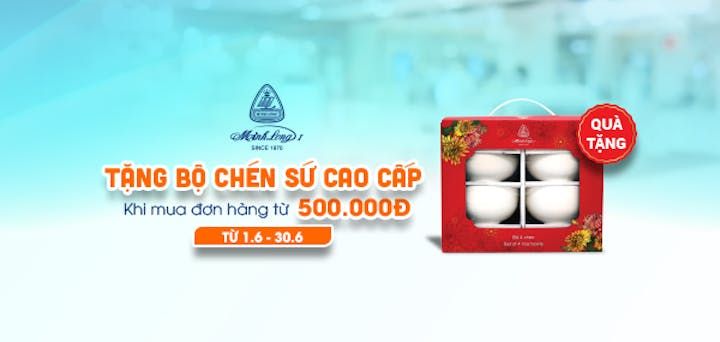 Tặng bộ chén sứ cao cấp khi mua đơn hàng 500.000 đồng