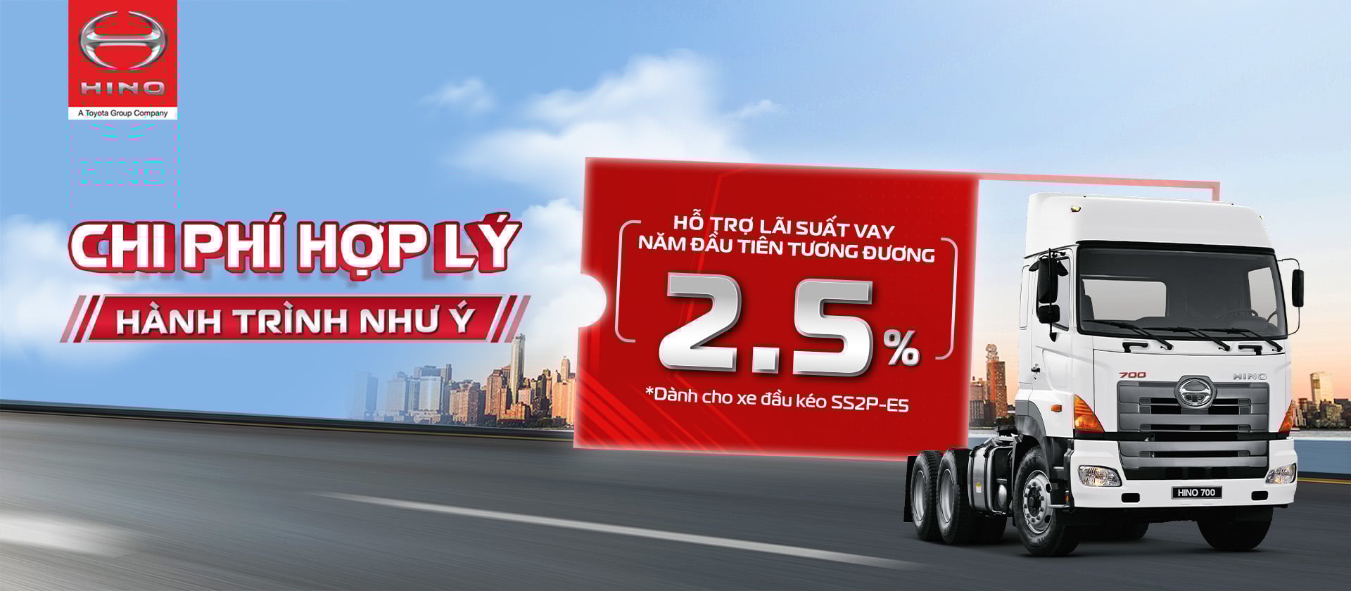 Chương Trình Hỗ Trợ Lãi Xuất Cho Xe Đầu Kéo Hino SS2P-E5