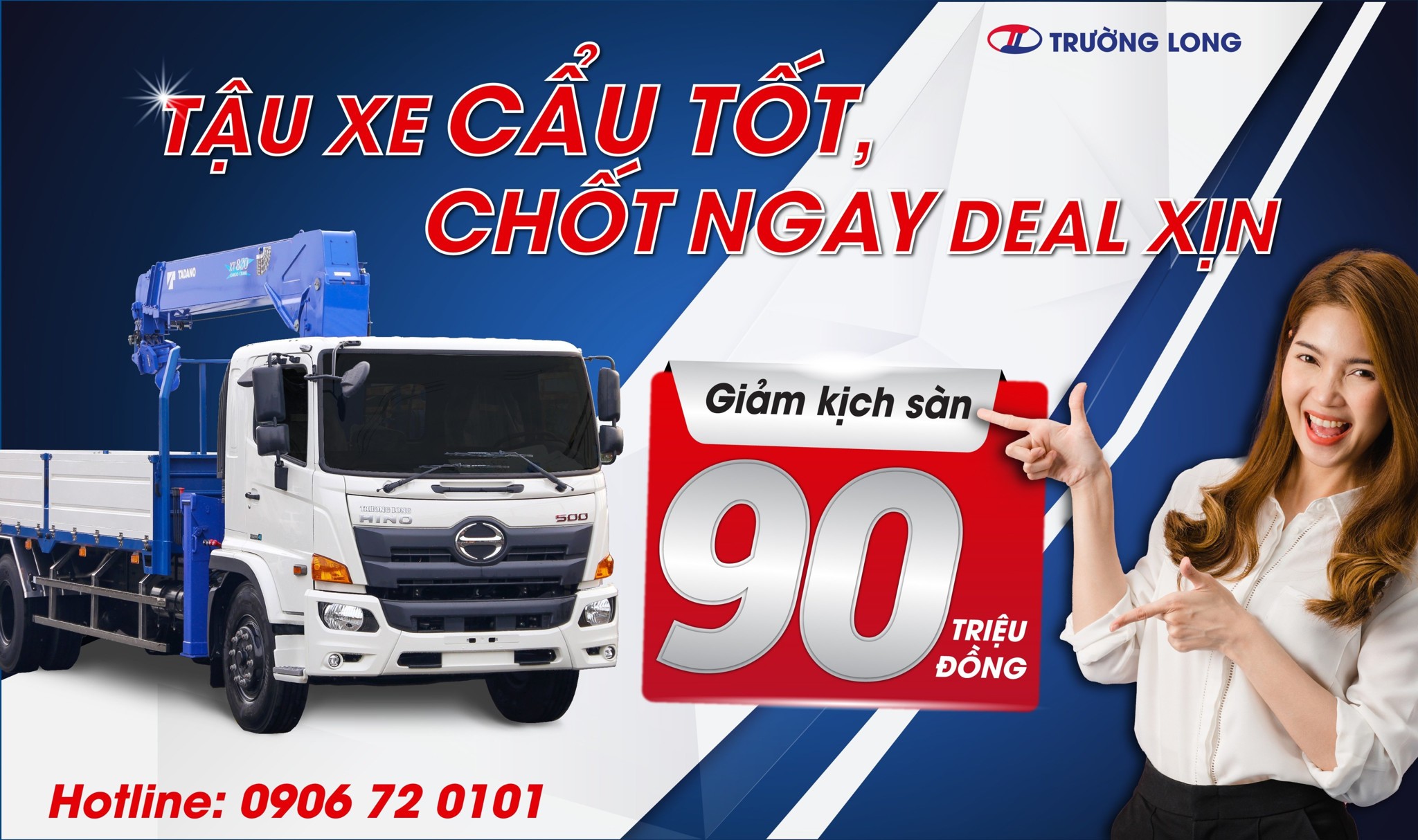 Khuyến mãi lên đến 90 Triệu đồng khi mua XE CẨU HINO Trường Long