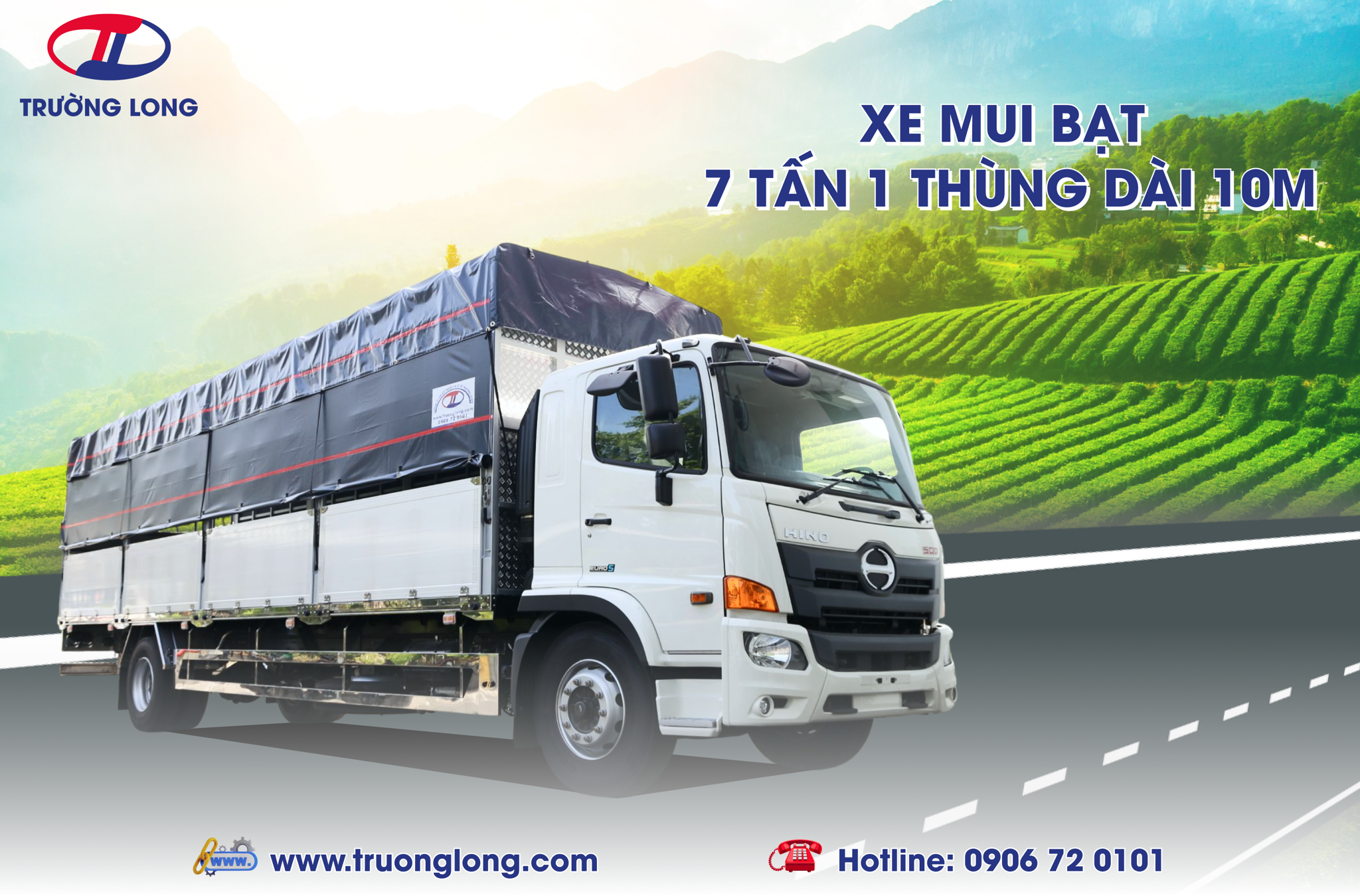 xe mui bạt thùng dài 10m