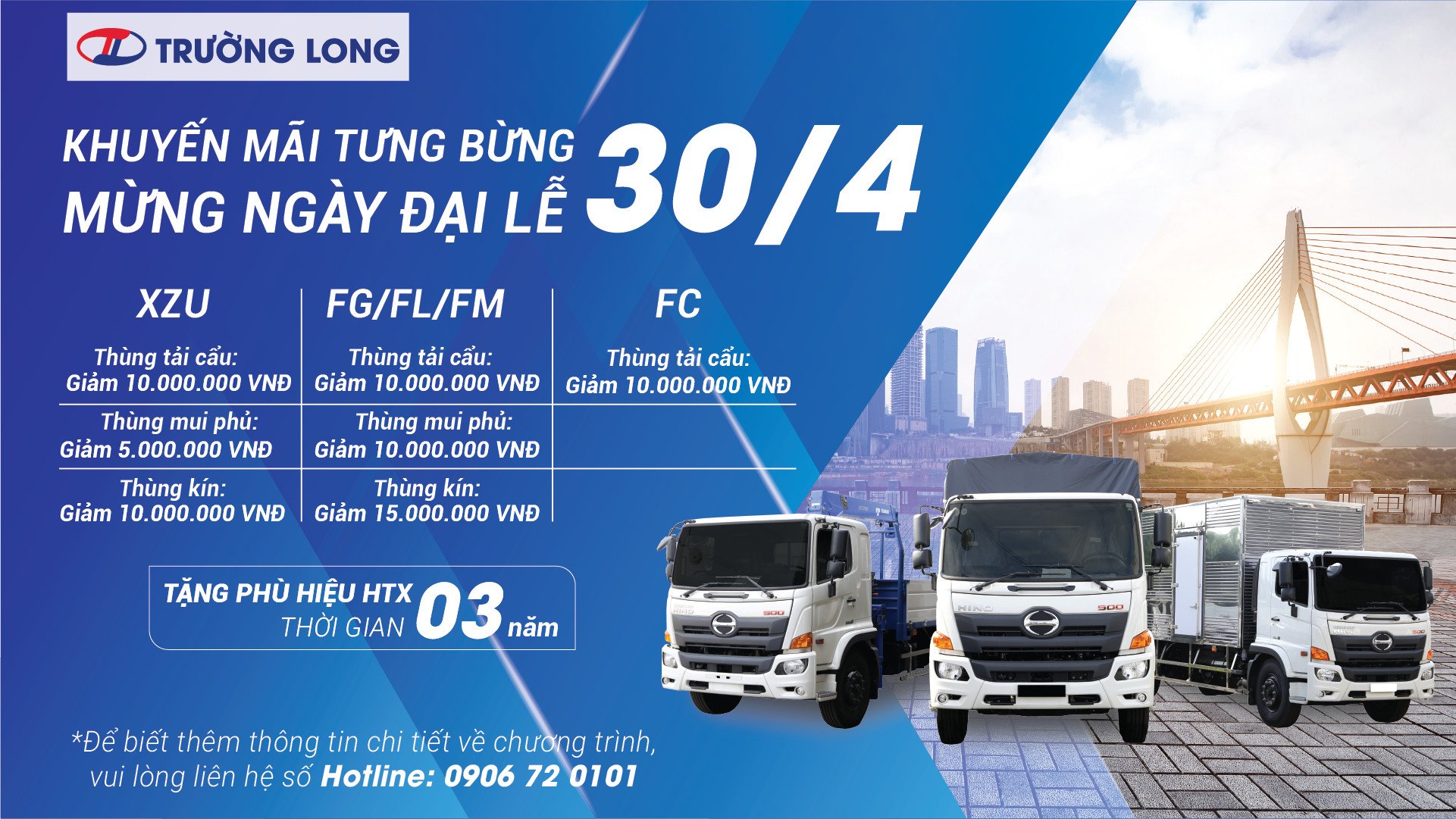 Khuyến mãi giảm giá mua xe tải Hino Trường Long 30042023
