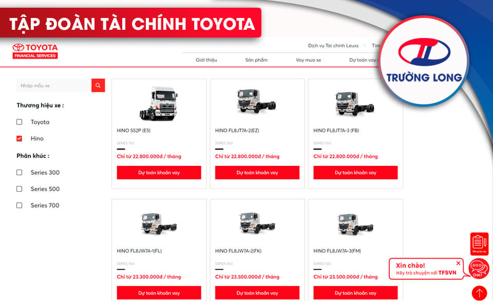 Website tập đoàn tài chính Toyota Việt Nam