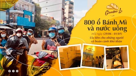 800 ổ Bánh Mì Từ Thiện và nước uống hỗ trợ người dân vượt qua mùa dịch