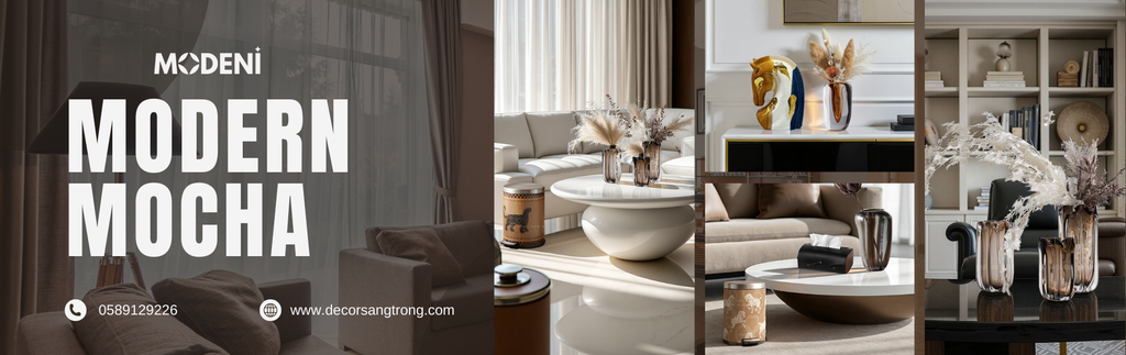 Gợi ý decor nhà tone nâu hiện đại: Từ tủ console, bàn sofa đến phòng ngủ