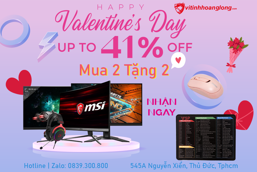 Mừng Valentine - Nhân 2 ưu đãi - Mua 2 tặng 2