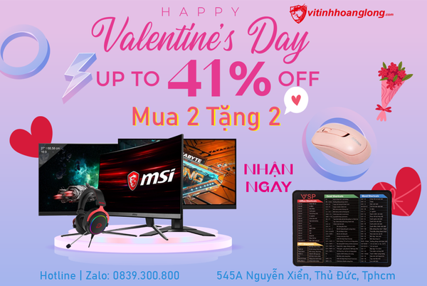 Mừng Valentine - Nhân 2 ưu đãi - Mua 2 tặng 2
