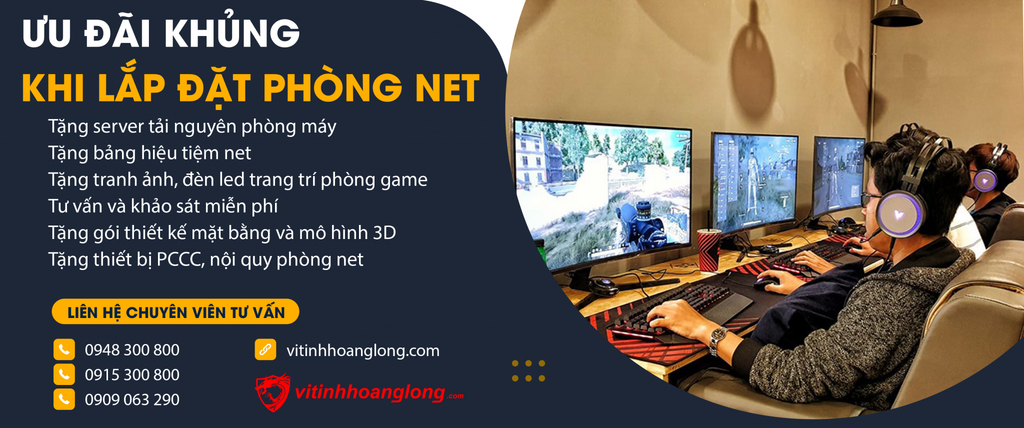 Thi công LẮP ĐẶT PHÒNG NET trọn gói RẺ NHẤT THỊ TRƯỜNG