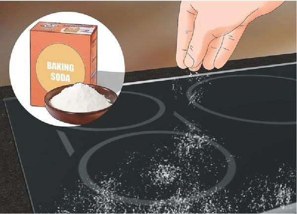 baking soda vệ sinh mặt bếp từ