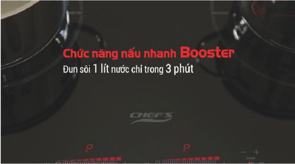 công nghệ booster bếp từ nấu 1 lít nước trong 3 phút