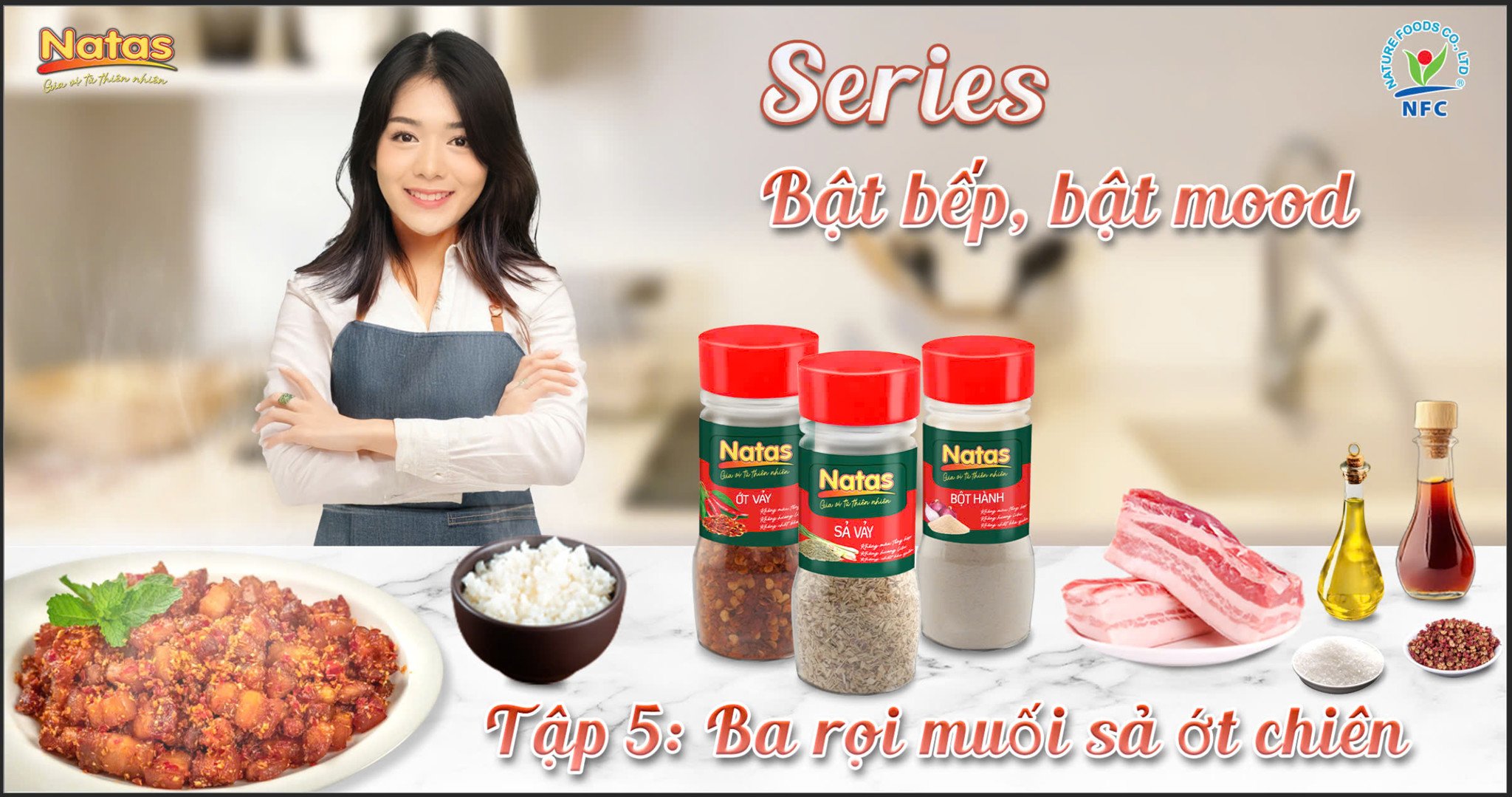 VÀO BẾP CÙNG NATAS - CÔNG THỨC CHẾ BIẾN BA RỌI MUỐI SẢ CHIÊN GIÒN