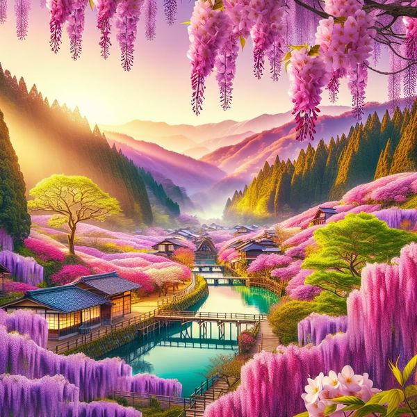 Mùa hoa tử đằng và hoa Fuji – Những cánh rừng tím đẹp như cổ tích