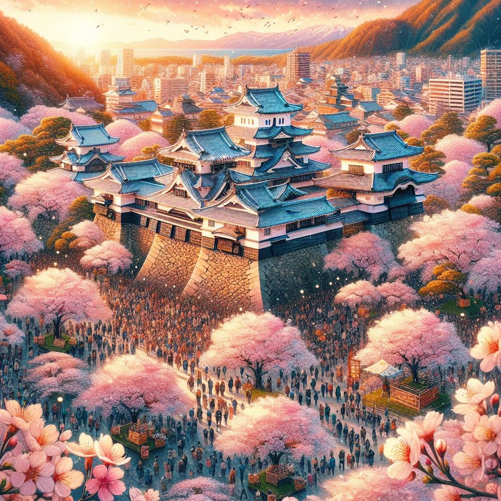 Lễ hội hoa anh đào Matsuyama Castle – Đầu tháng 4