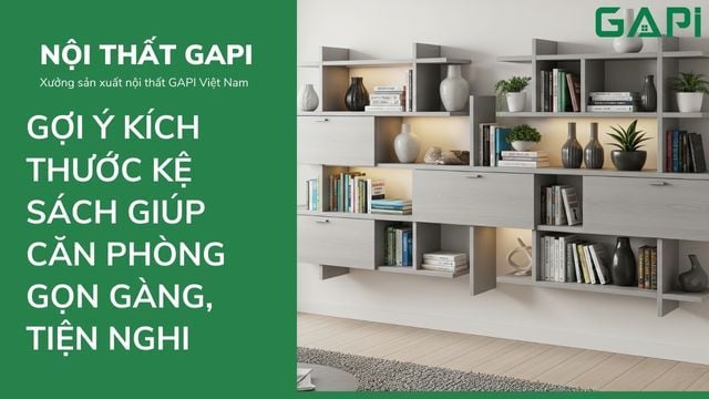 Gợi ý kích thước kệ sách giúp căn phòng gọn gàng, tiện nghi