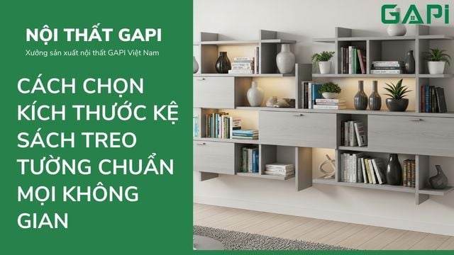 Hướng dẫn chọn kích thước kệ sách treo tường chuẩn cho mọi không gian