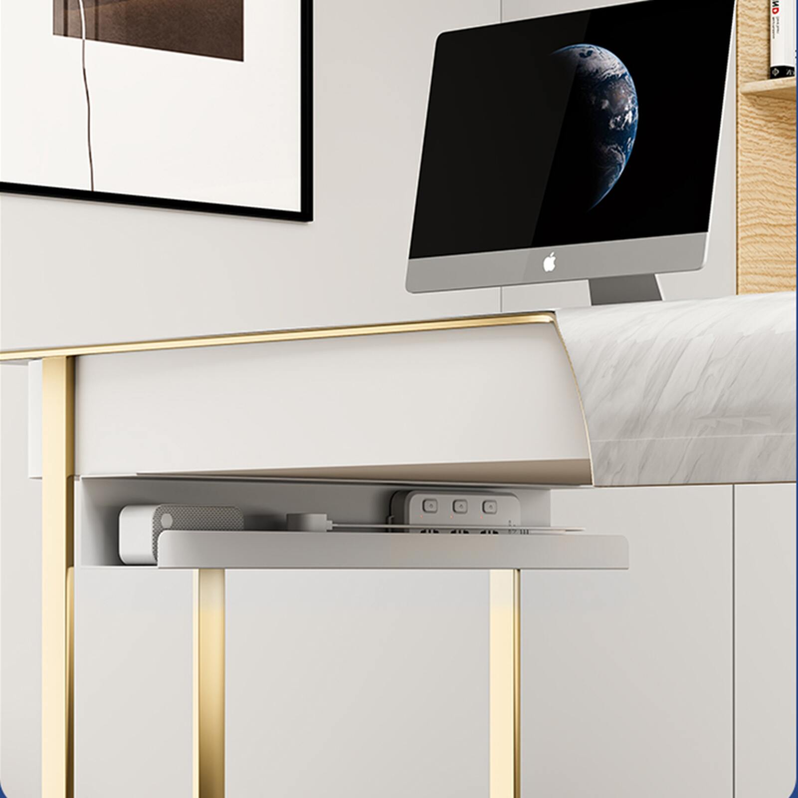 Khay đi dây điện gầm bàn làm việc tiện ích