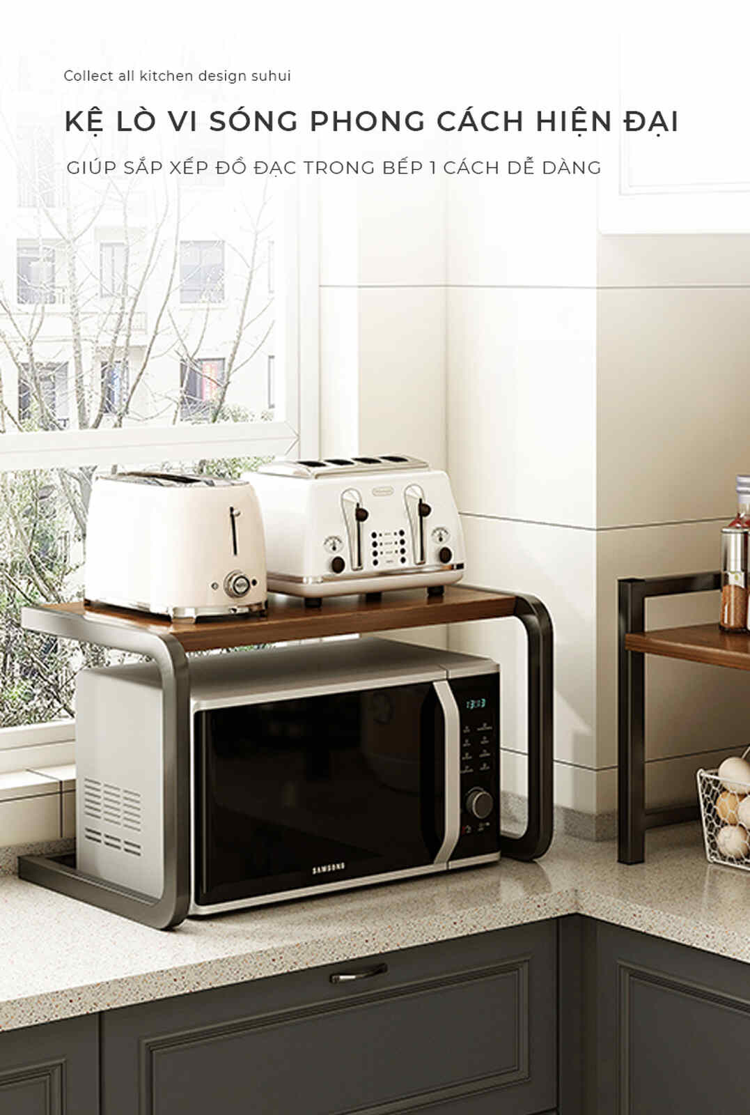 Kệ lò vi sóng 2 tầng hiện đại
