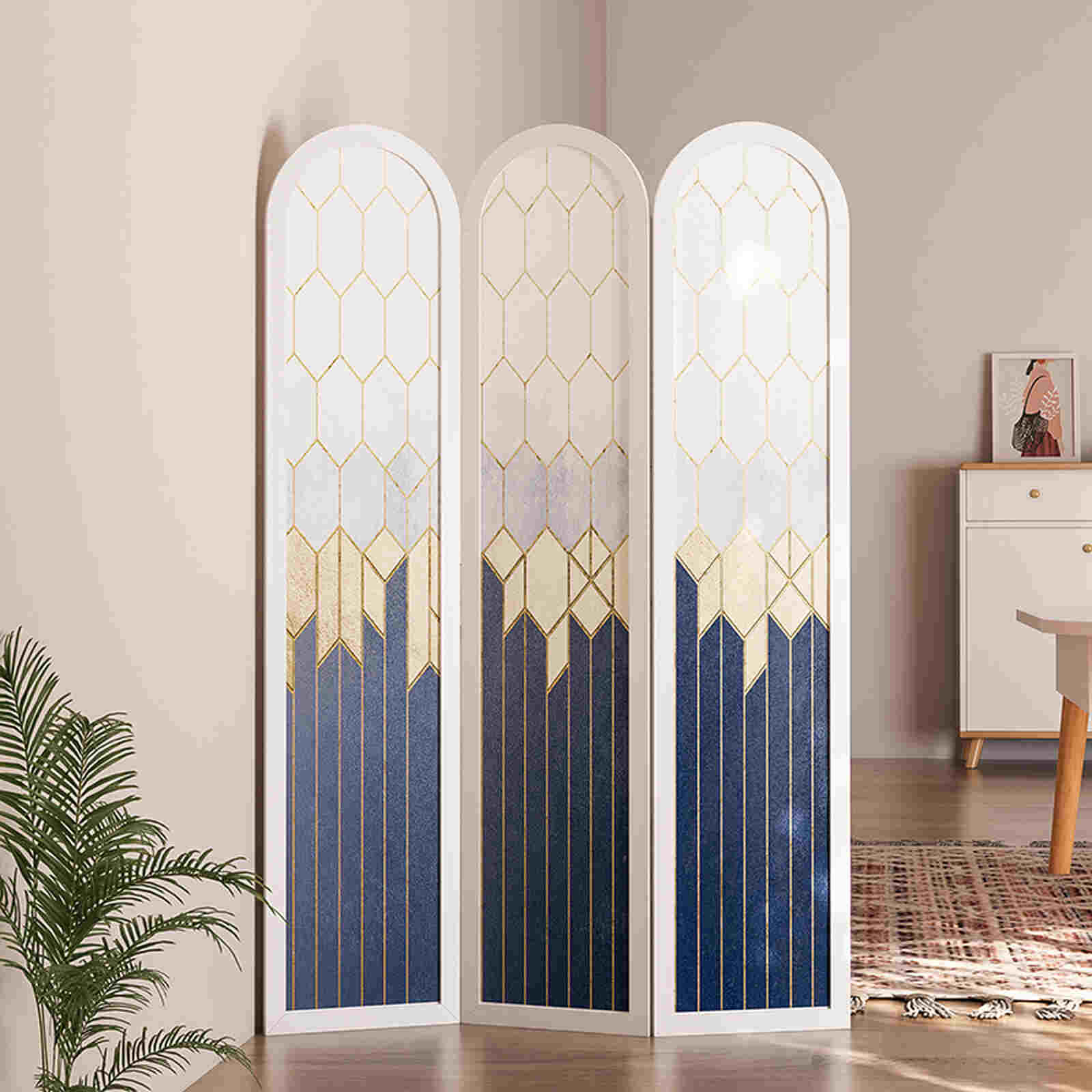 Bình phong họa tiết nghệ thuật hiện đại