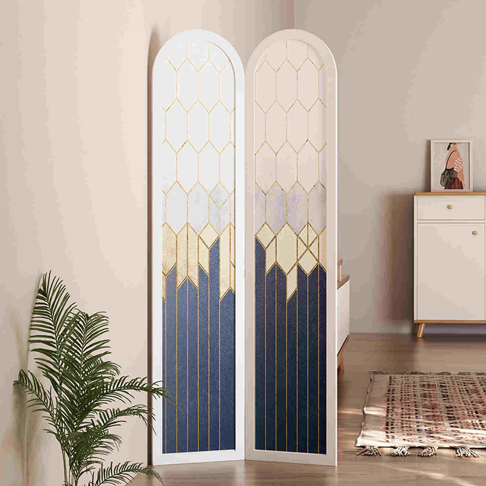 Bình phong họa tiết nghệ thuật hiện đại