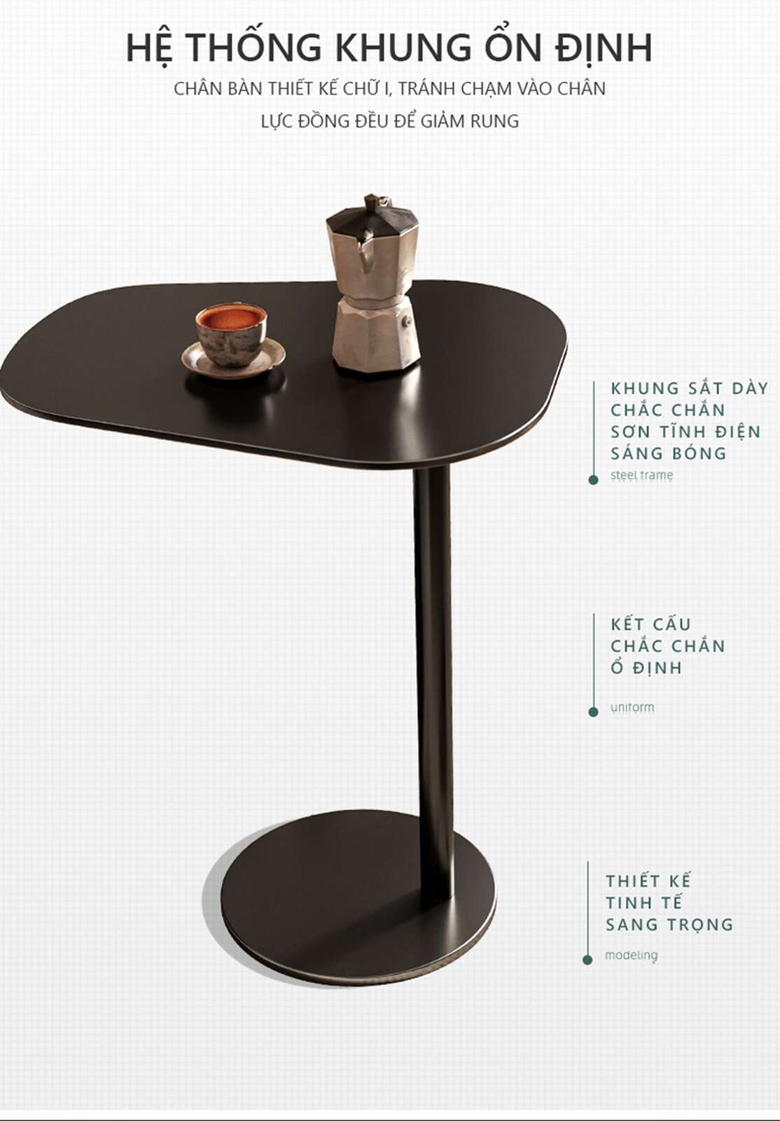 Bàn trà có đế sang trọng