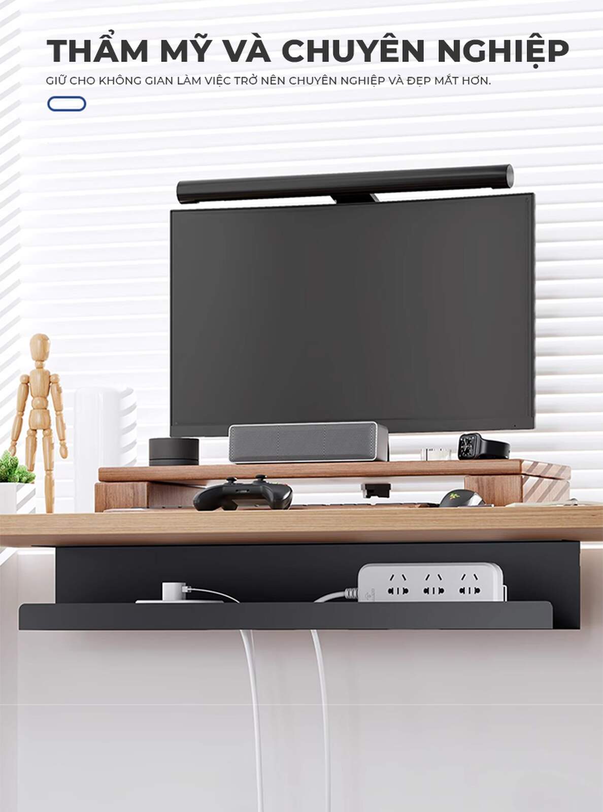 Khay đi dây điện gầm bàn làm việc tiện ích