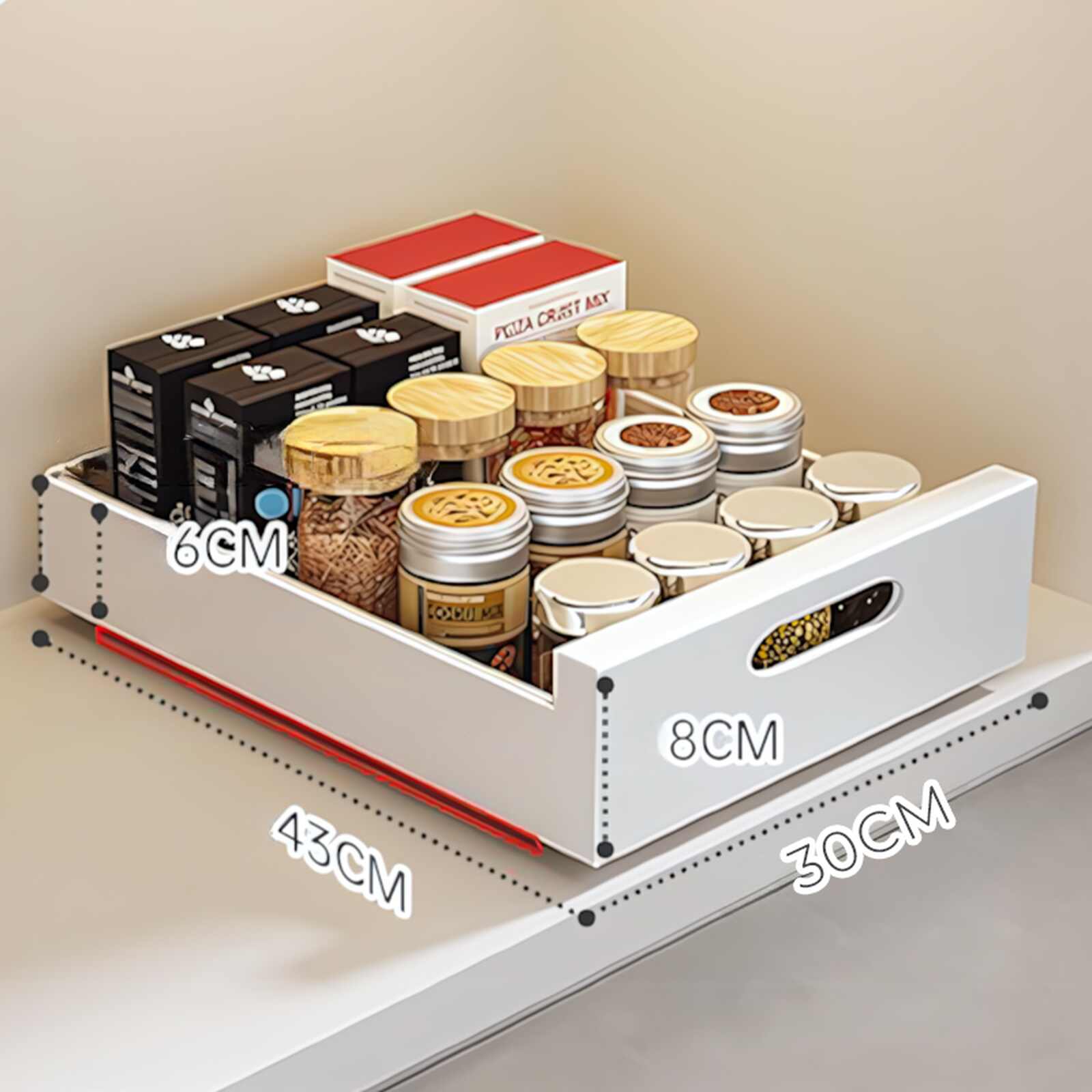 Ngăn kéo nhà bếp thông minh đa năng trắng