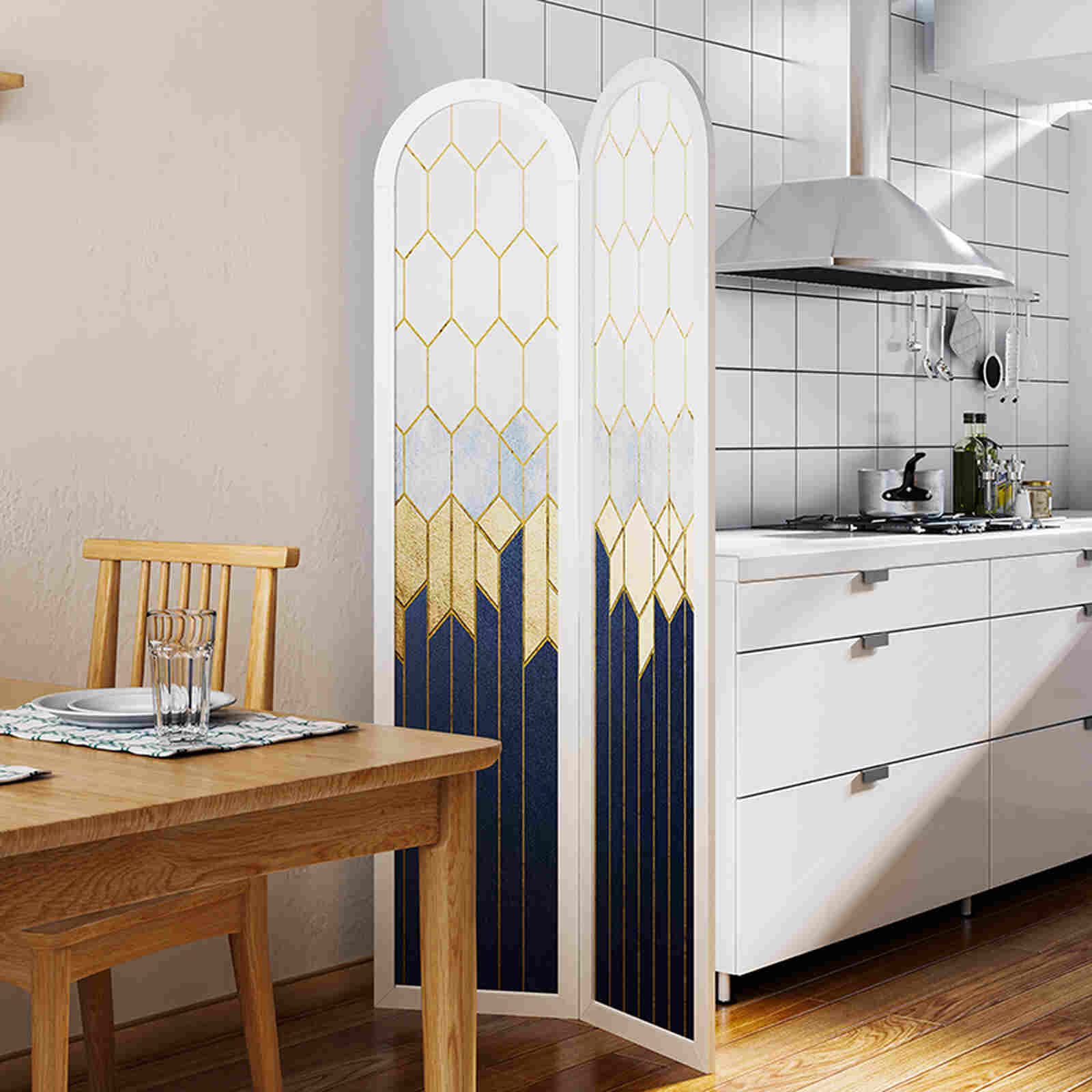 Bình phong họa tiết nghệ thuật hiện đại