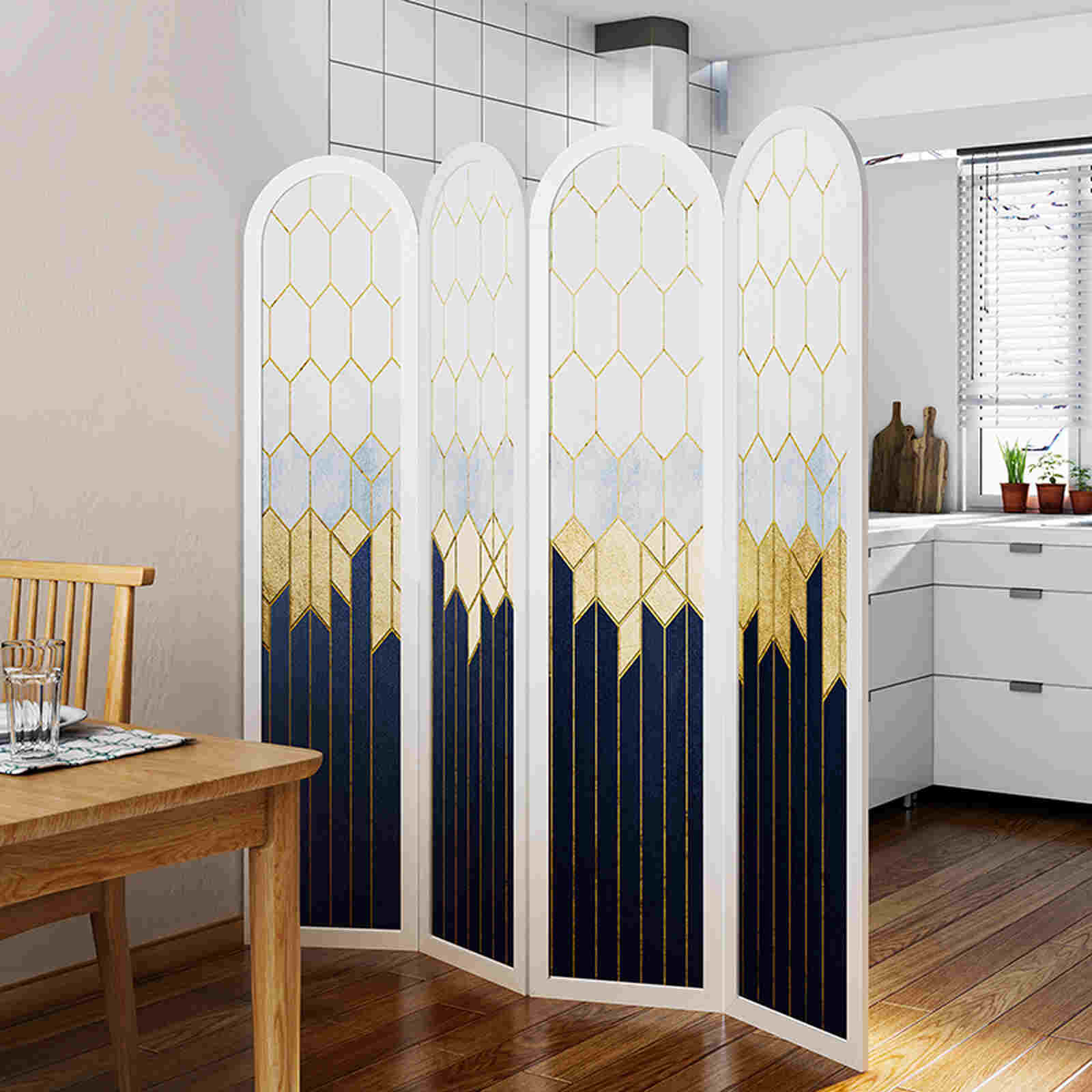 Bình phong họa tiết nghệ thuật hiện đại